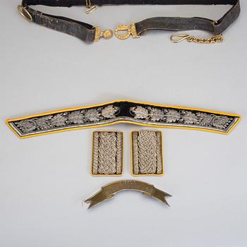 PARTI MILITARIA, 6 delar, Sverige, 1800-tal.