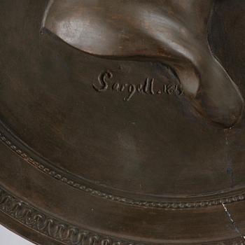 A gesso portrait medallion after J. T Sergel (1740-1814), first part 18th century.