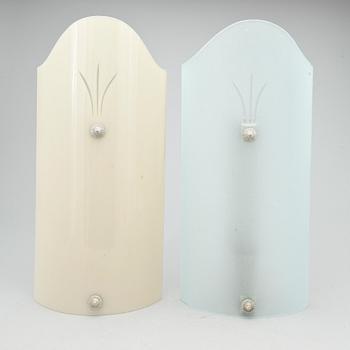 VÄGGLAMPETTER, 4 st, art deco, 1900-talets första hälft.