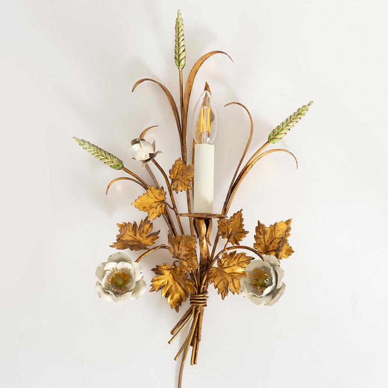 Wall lamps, a pair, Italy, second half of the 20th century.