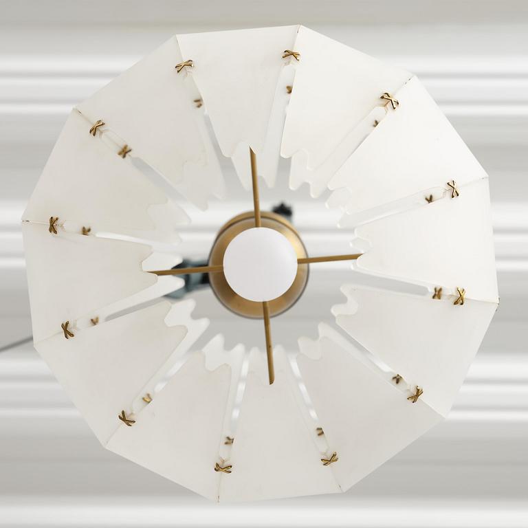 Hans Bergström, taklampa, modell "57", Swedish Modern, ateljé Lyktan, Åhus, 1950-tal.