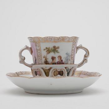 CHOKLADKOPP, porslin, Dresden, Tyskland, 1900-talets första hälft.