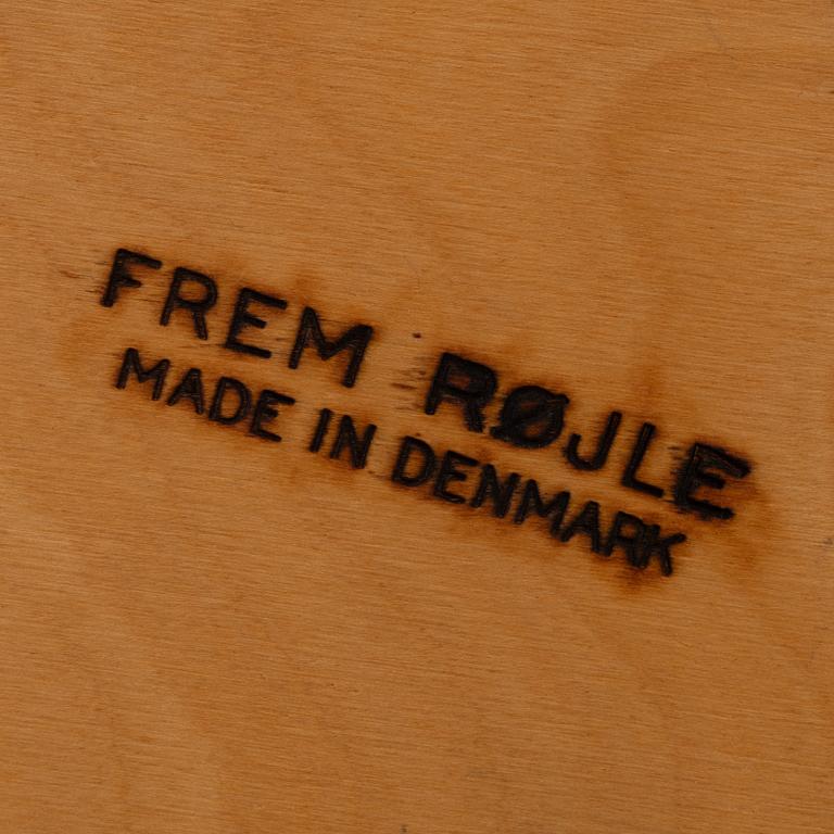 Hans Olsen, dining table and chairs, 4 pcs, Frem Røjle, Denmark, 1950s.