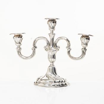Candelabrum, silver, Rococo style, Germany, first half of the 20th century.