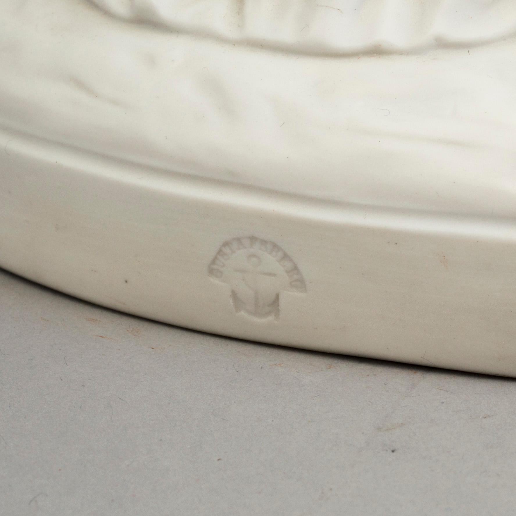 TWO PARIAN FIGURES, one marked Gustafsberg.