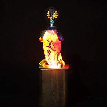 Kjell Engman, glasskulptur, Kosta Boda, 1994, unik.