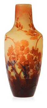920. An Emile Gallé Art Nouveau amber cameo glass vase, Nancy France.