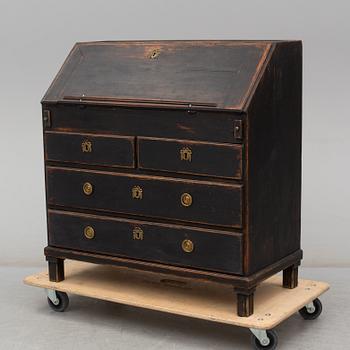 A painted pine secretaire, first half of the 19th Century.