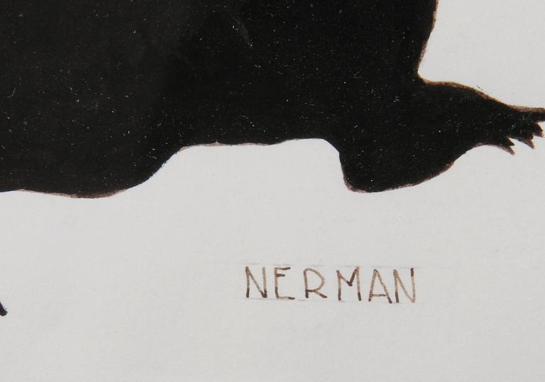 NERMAN, EINAR, tuschteckning, sign.