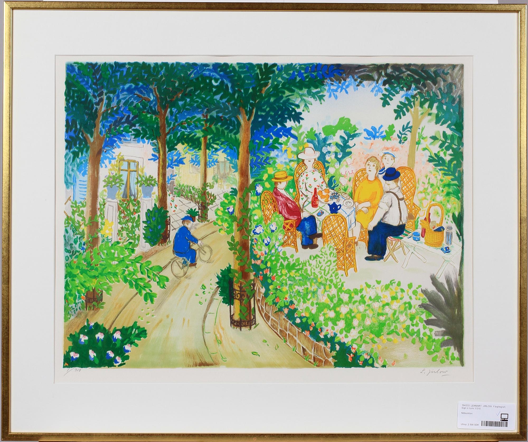 LENNART  JIRLOW. Färglitografi, sign o numr 1/310.