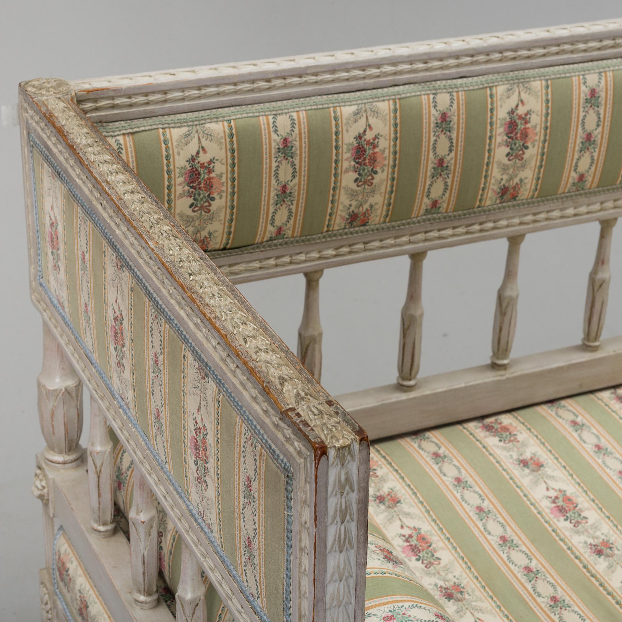 A SOFA, late gustavian, early 19th century.