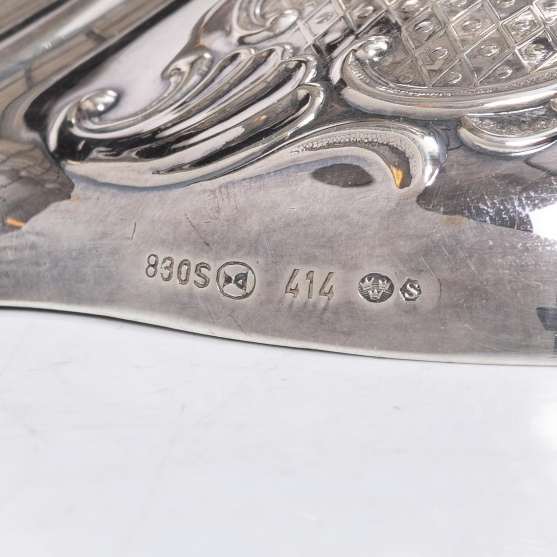 Candelabra, 2+2 pcs, silver, Thorvald Marthinsen Silverware Factory, Tönsberg, Norway, 20th century.