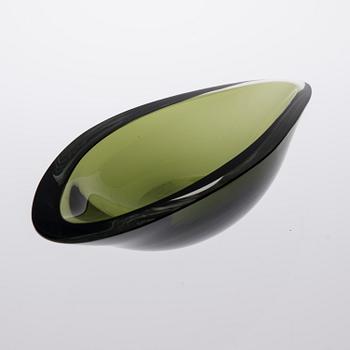 SKÅL, glas, "Videblad", signerad K. Franck Nuutajärvi Notsjö -54.