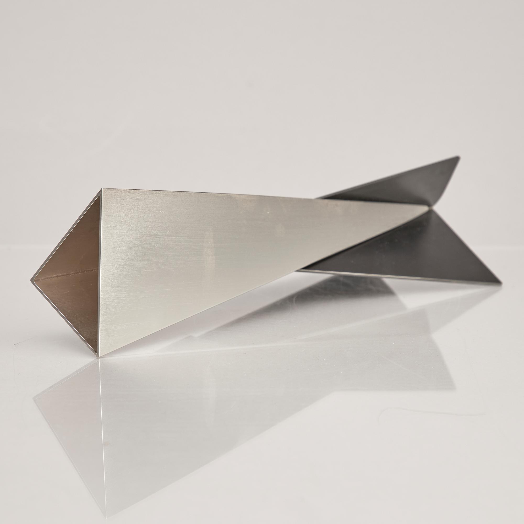 A sterling silver and blued steel vase, mark of Rolf Lindståhl,  Stockholm 1994.
