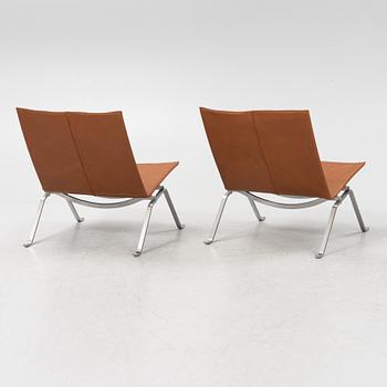 Poul Kjaerholm, fåtöljer, ett par, "PK 22", Fritz Hansen, Danmark, 1998.