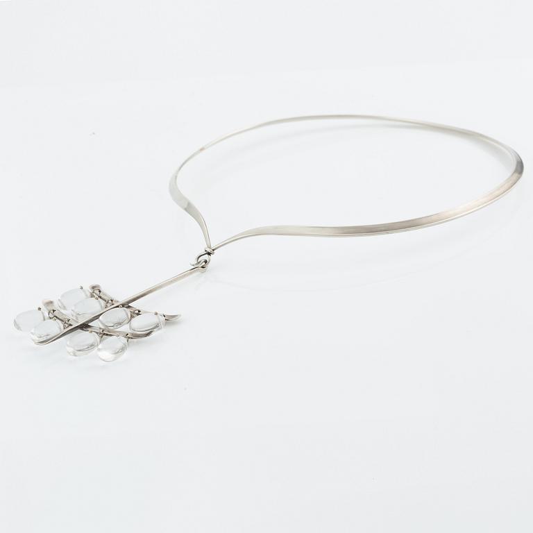 Vivianna Torun Bülow-Hübe, a necklace with a pendant, No. 169 and No. 135, sterling silver with rock crystal, for Georg.