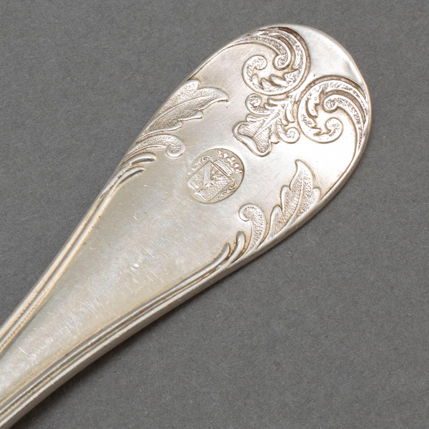 24 pieces silver cutlery, by Carl Peter Hedin, late 19th Century.