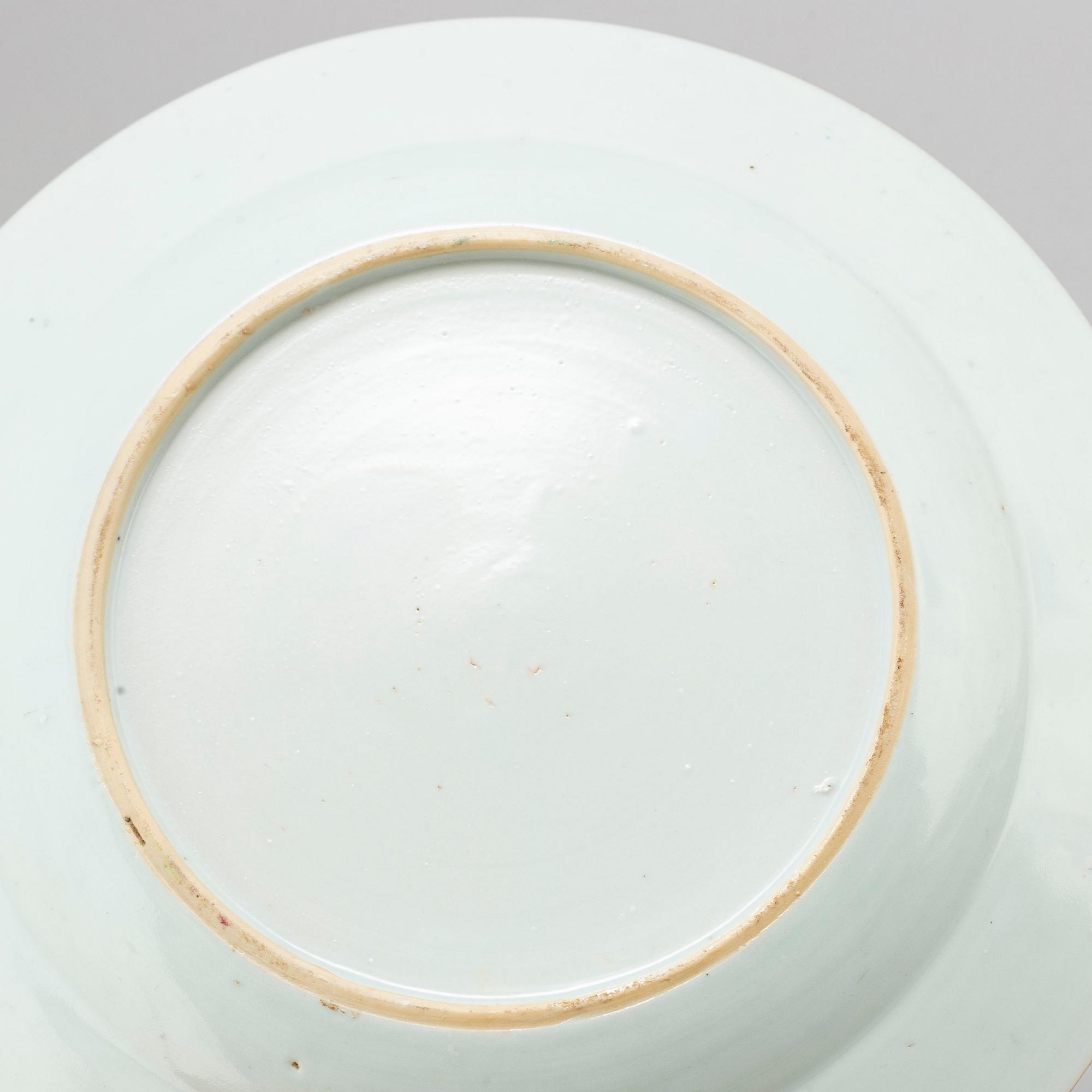 TALLRIKAR, 6 st, kompaniporslin. Qingdynastin, Qianlong (1736-95).