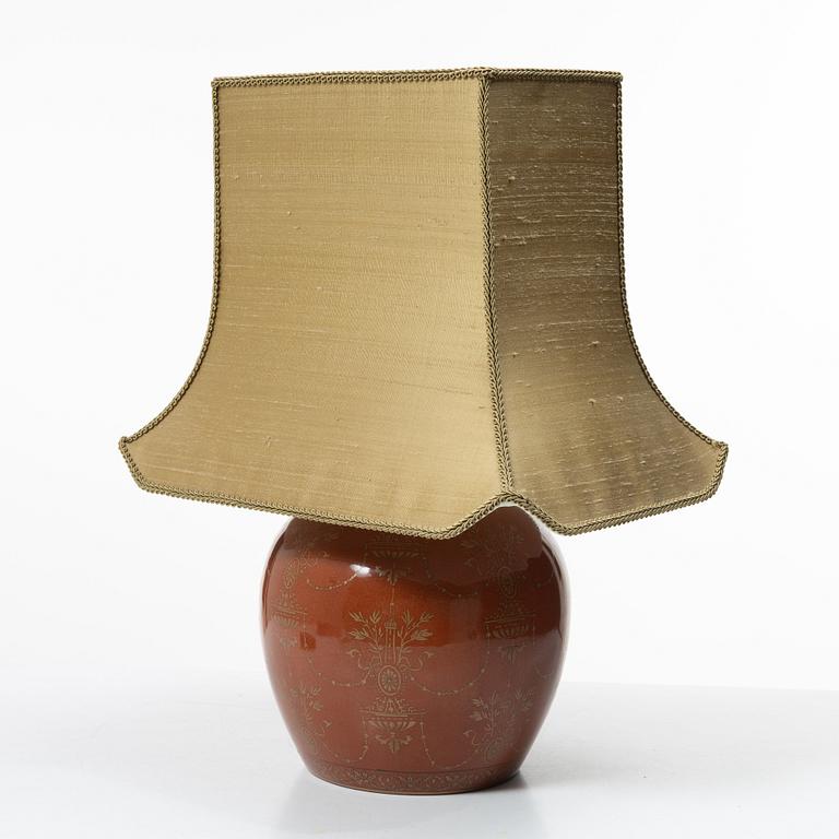 A porcelain table lamp, G&C, 20th/21st century.