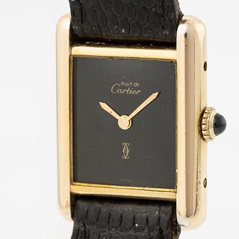 must de Cartier, Tank, wristwatch, 20.5 x 20 (28) mm.