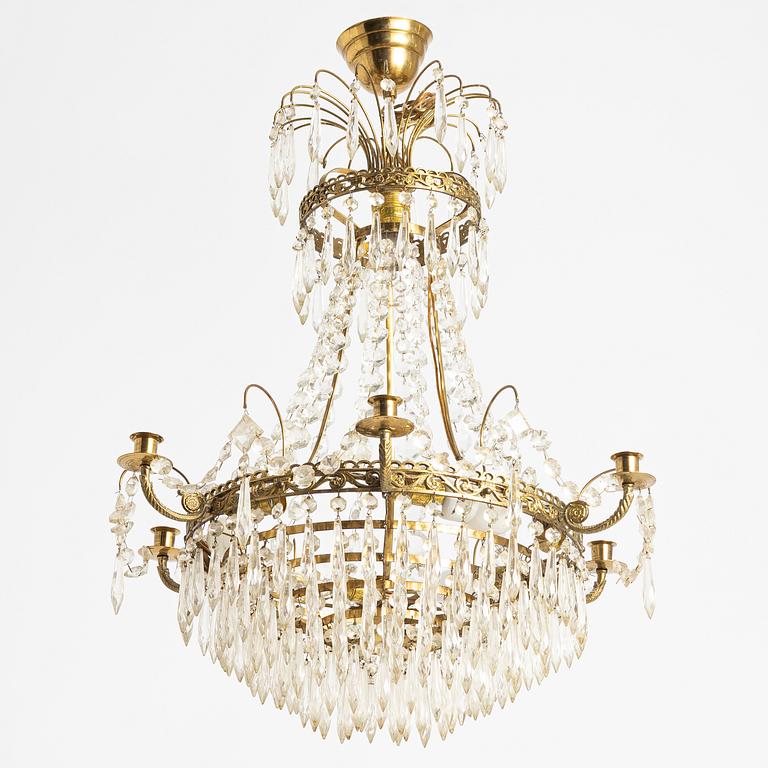 Chandelier, Gustavian style, first half of the 20th century.