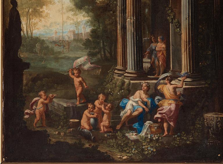 Hubert Robert Hans krets, Ruinlandskap med figurstaffage.