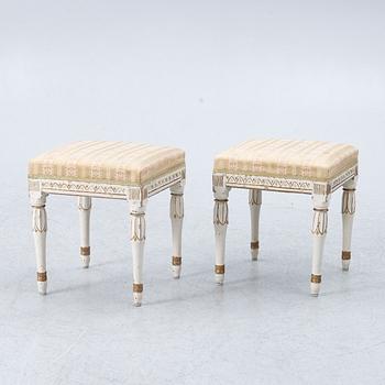 Stools, a pair of Gustavian, second half of the 18th century.