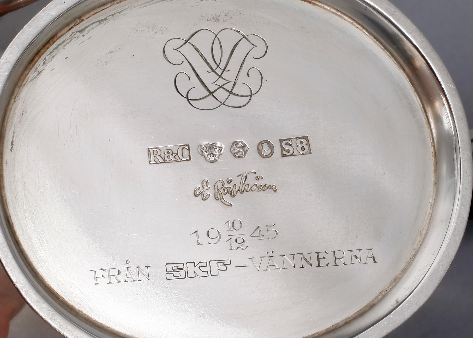 KAFFESERVIS, 4 delar, silver, Eric Råström, Stockholm 1944. 1715 gram.