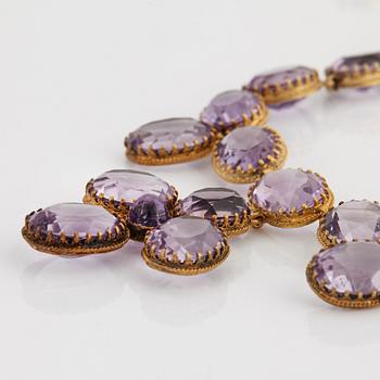 Collier och örhängen silver med ametister.