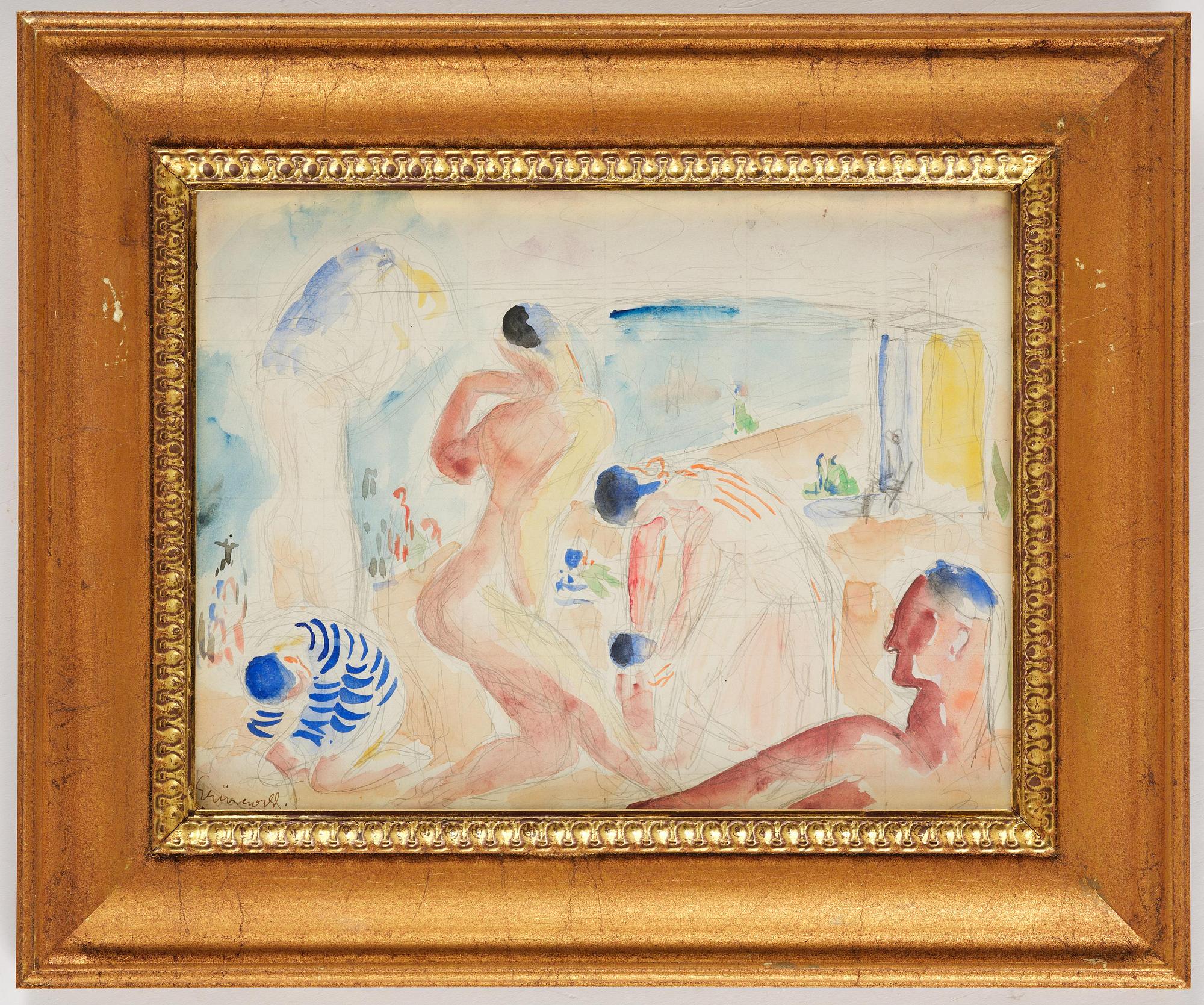 Isaac Grünewald, Beach scene.