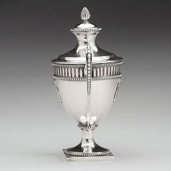 A Swedish 18th century silver sugar-bowl and cover, mark of Petter Eneroth, Stockholm 1787.