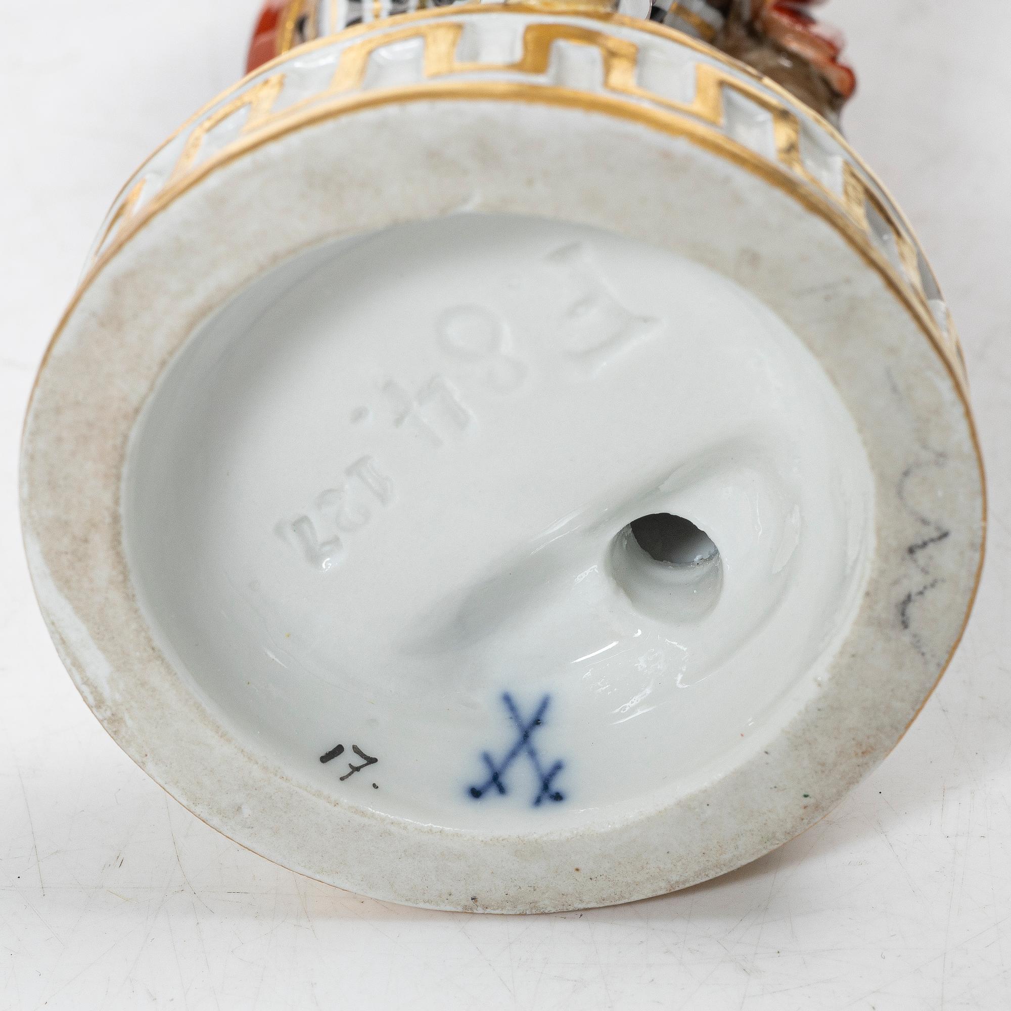 Two porcelain figurines, including one after Michel Victor Acier, Meissen, Germany, 19th century/around 1900.