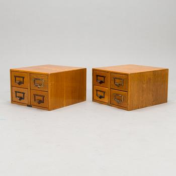 Arkivlådor för kartotek, ett par, Billnäs, 1920-/30-tal.