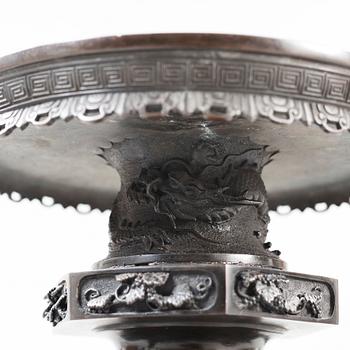 A Japanese bronze censer, Meiji (1868-1912).