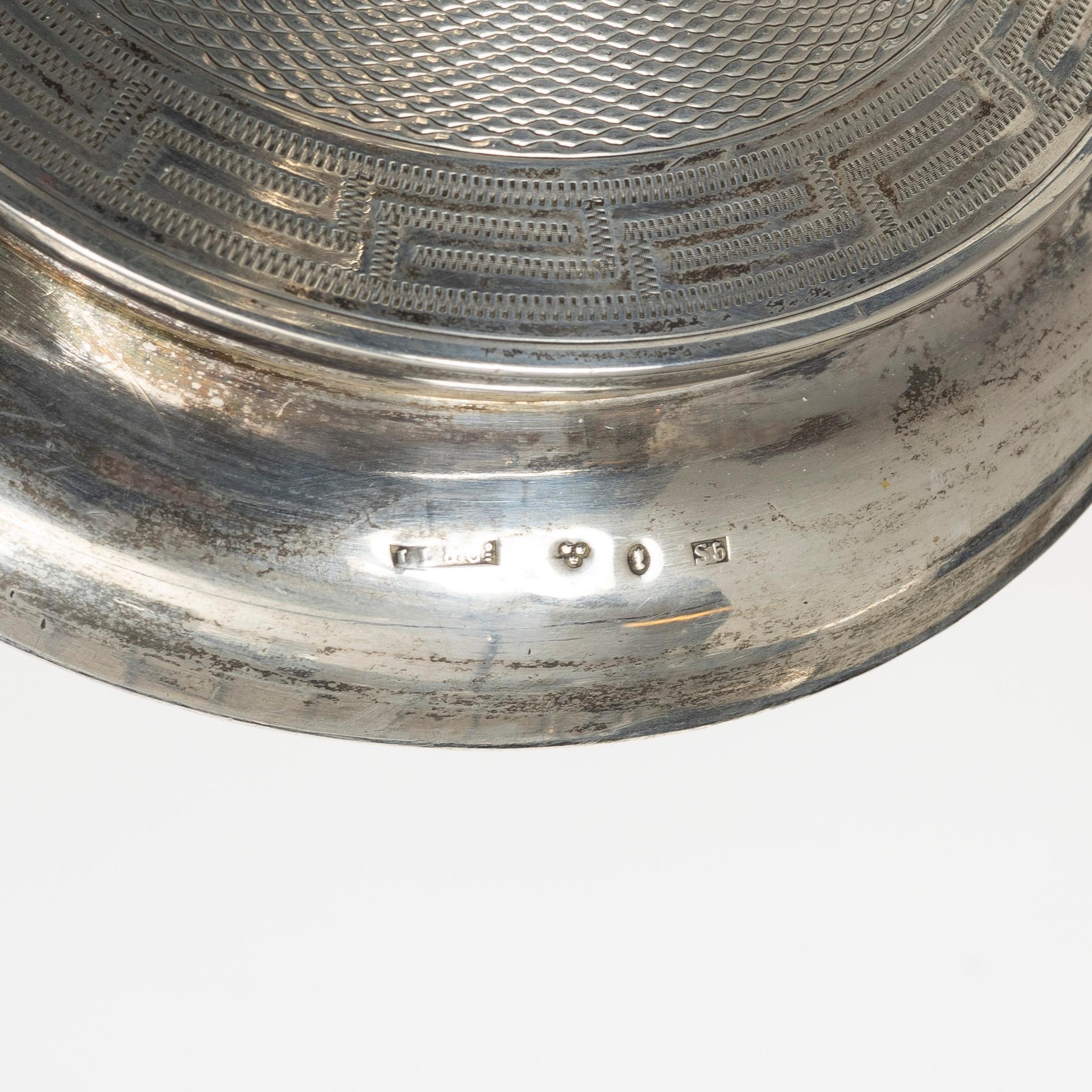 A pair of Swedish silver candelsticks, mark of Lars Larsson & Co,  Stockholm 1872.