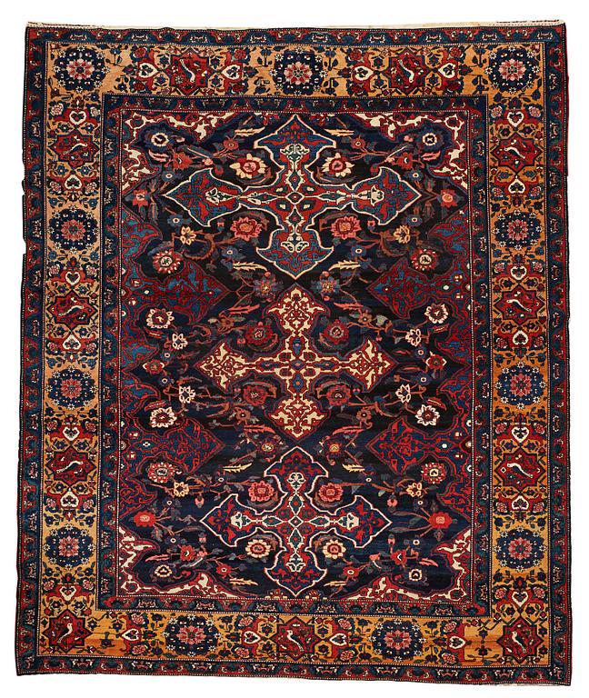 Matto, semi-antique, Chaharmahal/Bakhtiari Province, ca 386, 223,5 cm ( ca 2,5-3,5 cm flat weave at the ends).