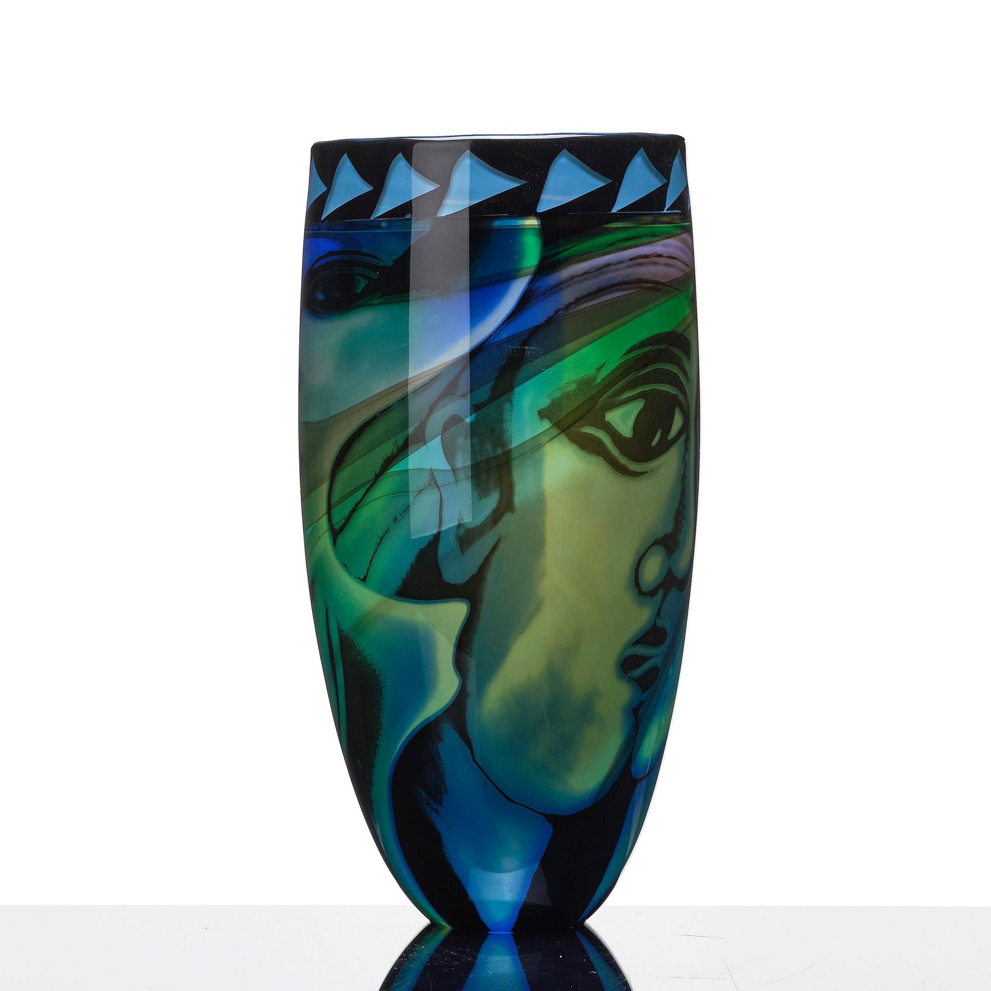 Eva Englund, a graal glass vase, Orrefors, Sweden, 1987.