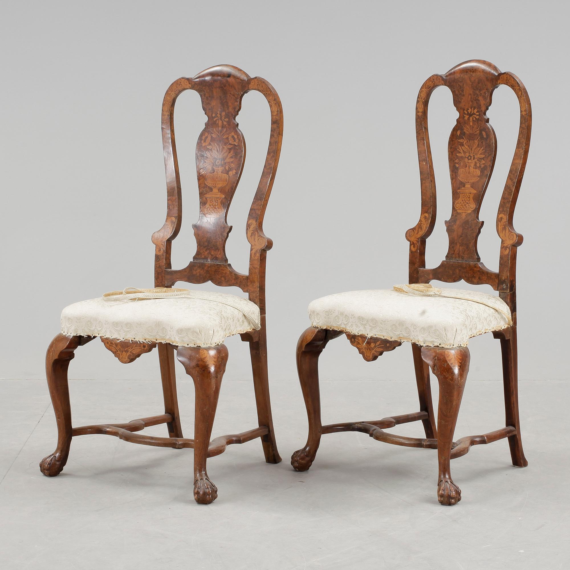 STOLAR, 2 st. Holland England. 1700-tal.
