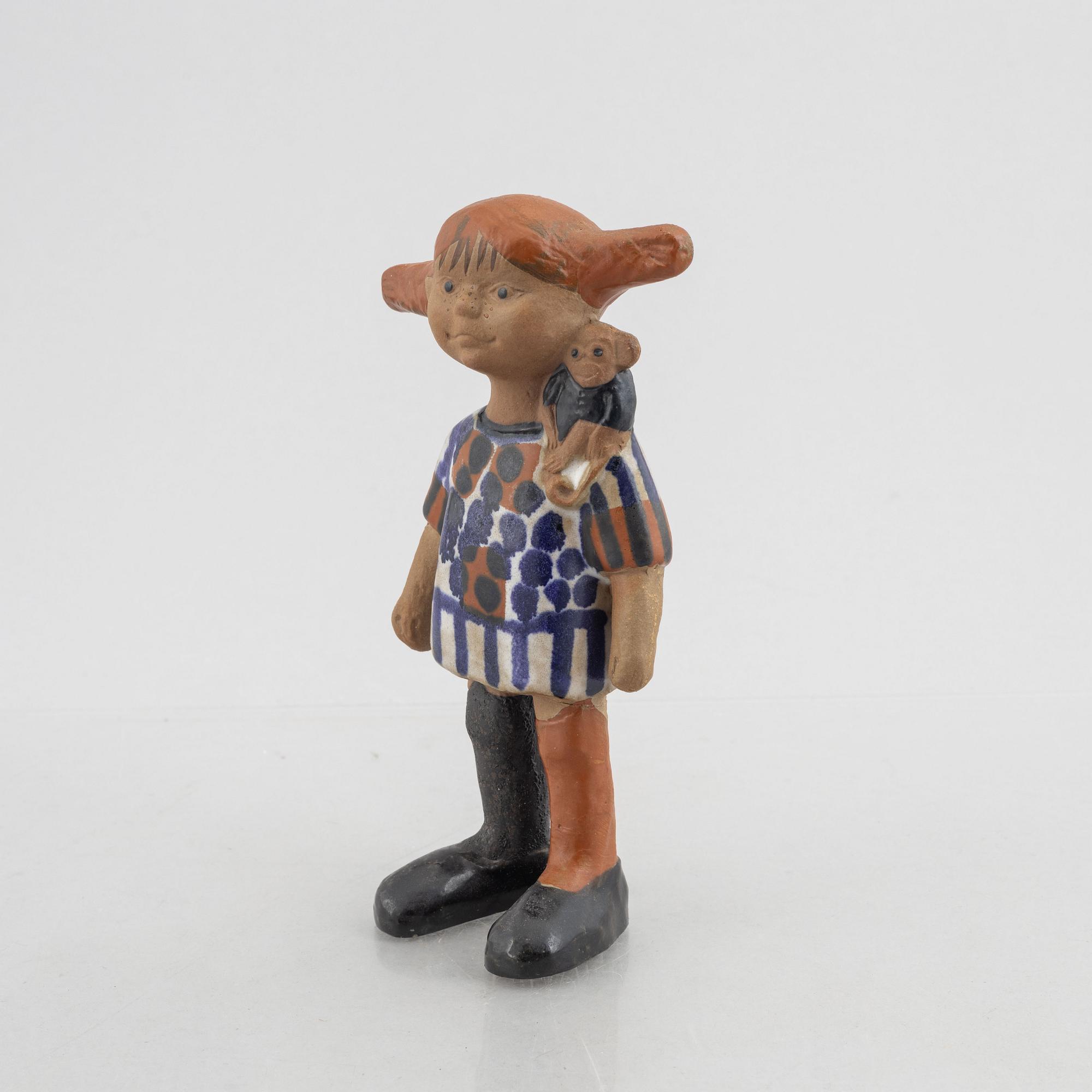 Lisa Larson, figurin, stengods, "Pippi Långstrump", Gustavsberg.