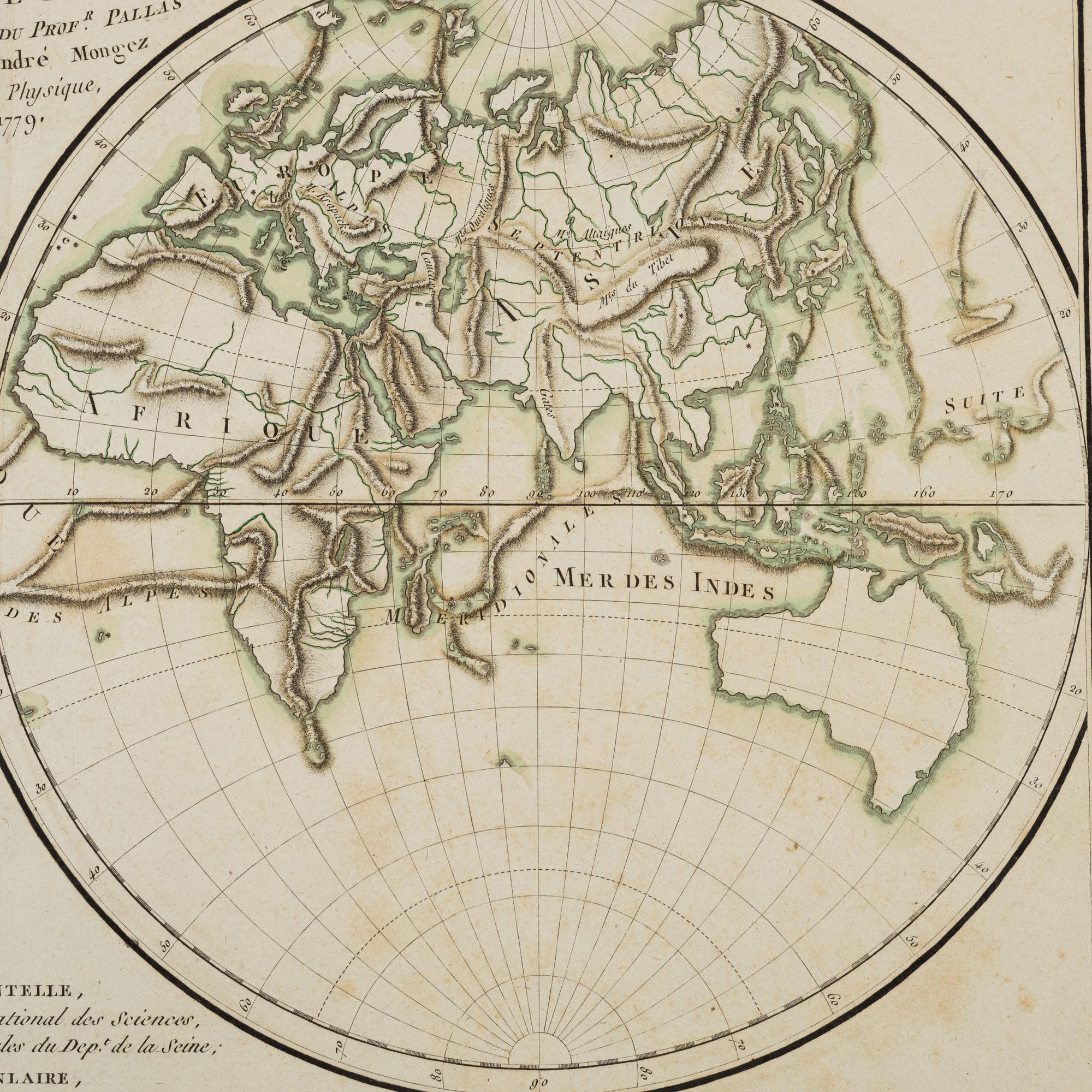 A hand coloured map, P.G. Chanlaire & E. Mentelle, France, 1779.