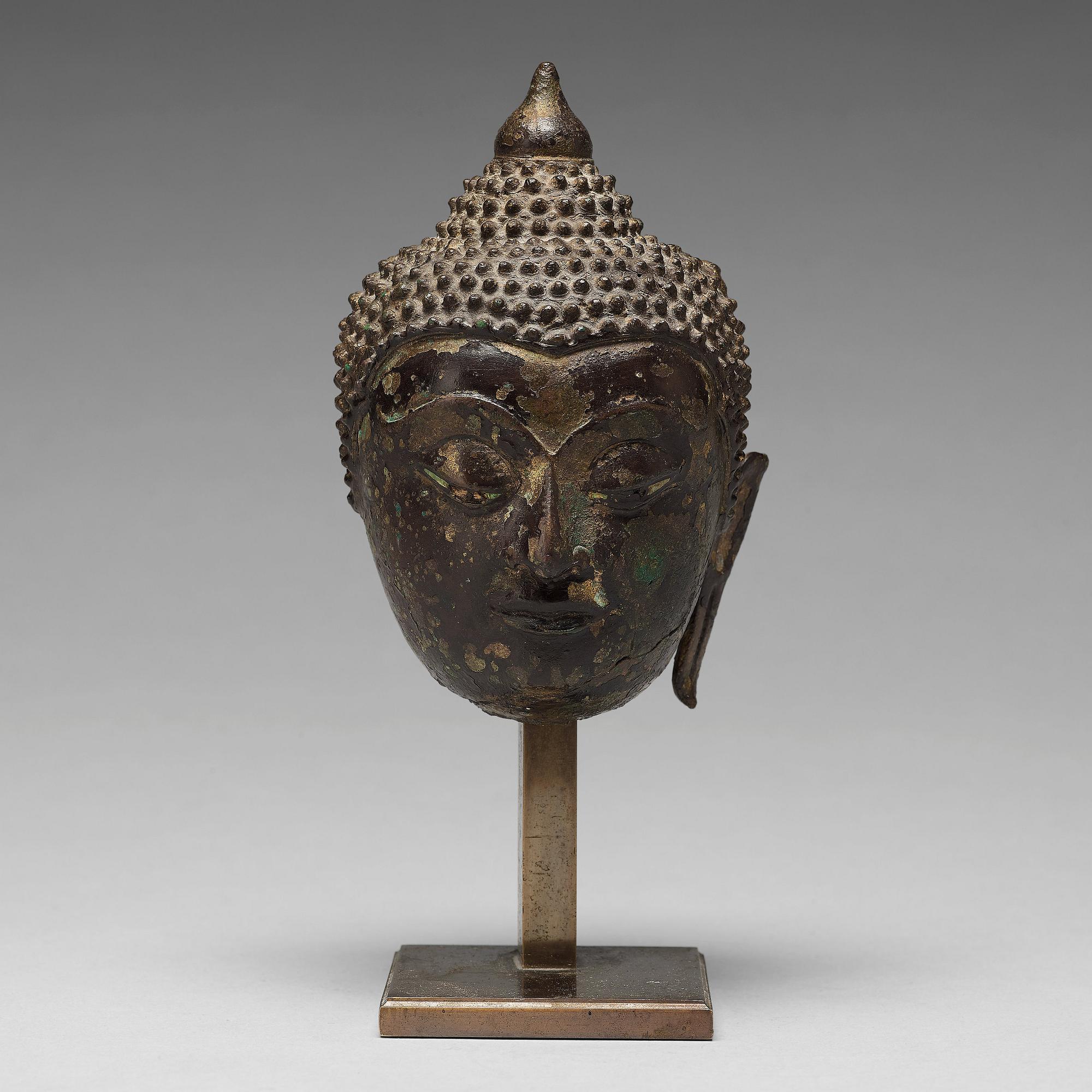 BUDDHAHUVUD, brons. Thailand, troligen 1700-tal.