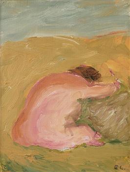 Evert Lundquist, Woman. Signed EL. Canvas/cardboard panel 28 x 21 cm.