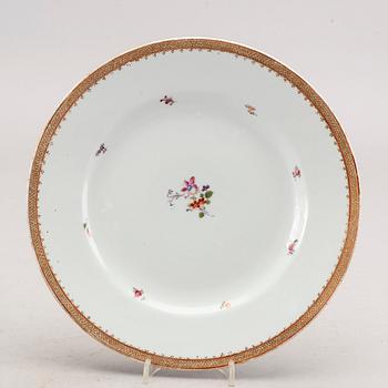A set of 17 famille rose plates, Qing dynasty, Qianlong (1736-95).