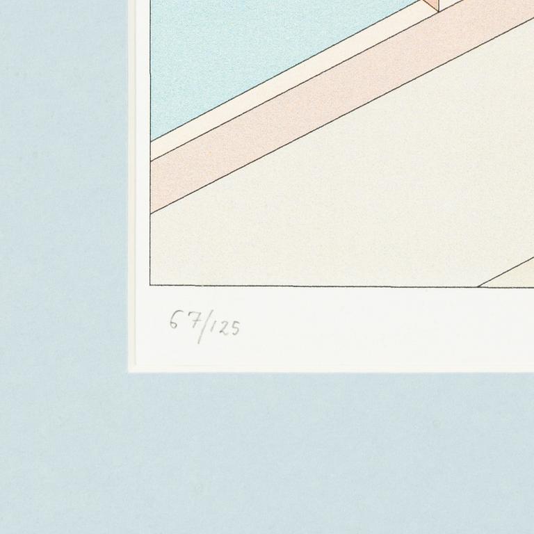 Jens Fänge, lithograph in colours, signed Jens Fänge and numbered 67/125 in pencil.