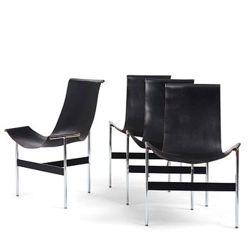 William Katavolos, Douglas Kelley & Ross Littell, 4 stolar modell "3LC T-Chair", Laverne International, USA, efter 1952.