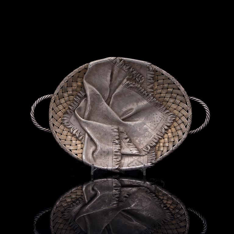 BRÖDKORG, silver. Moskva, Petr Loskutov 1883. Vikt 545 g.