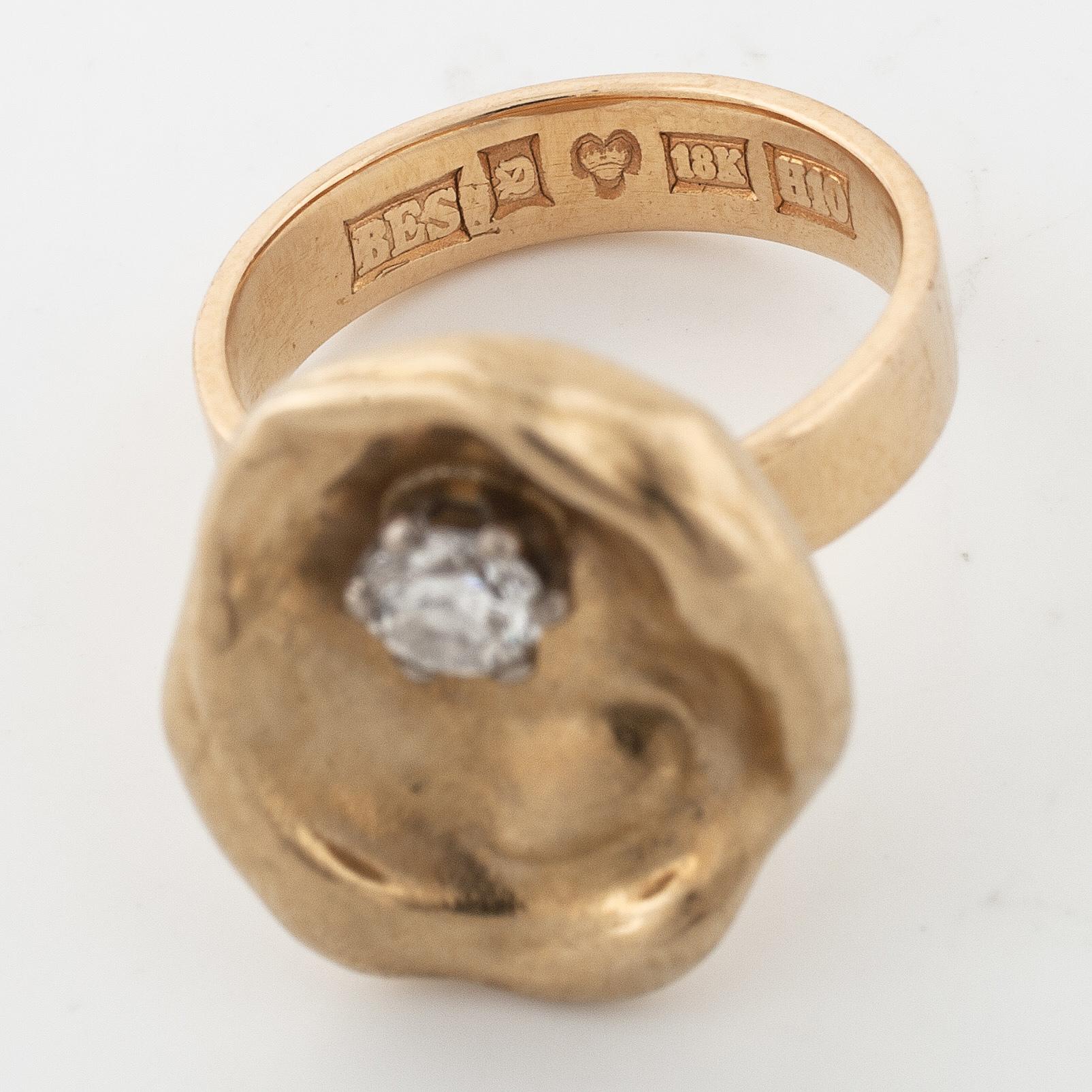 RING, med briljantslipad diamant ca 0.20 ct Schalin, Östersund, 1982.