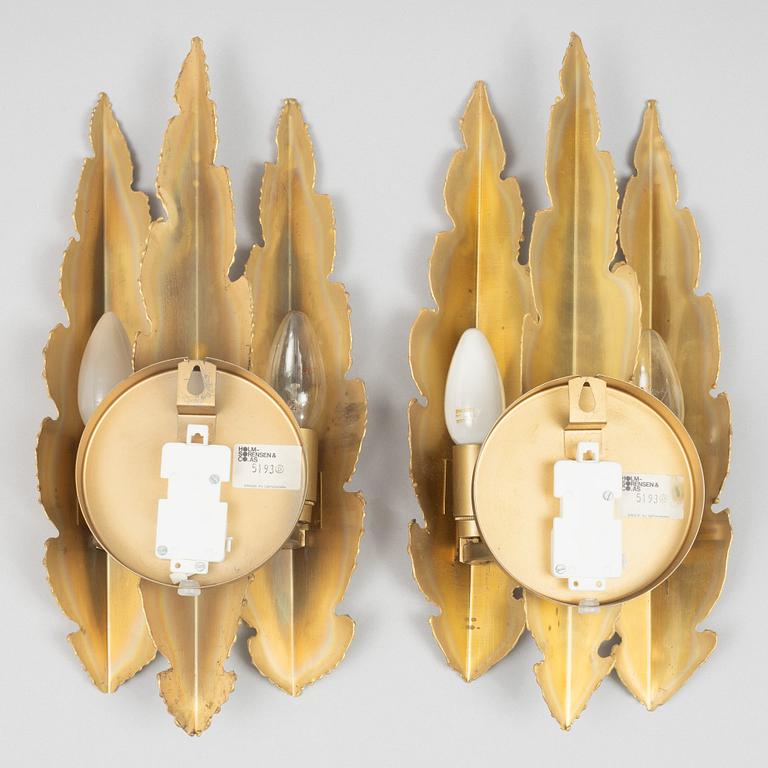 A pair of wall lights, Holm-Sørensen & Co, Denmark, second half of the 20th Century.