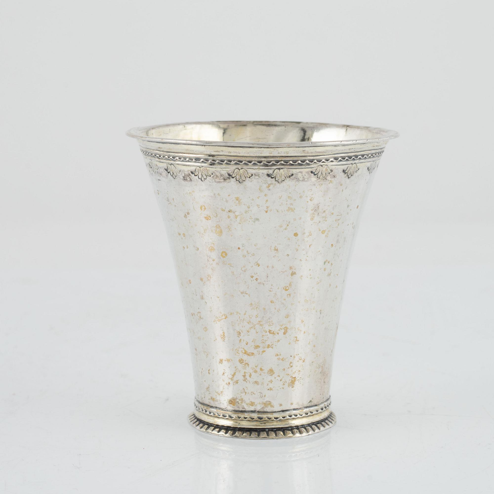 Conrad Heitmüller, bägare, silver, Nyköping 1772. Rokoko.