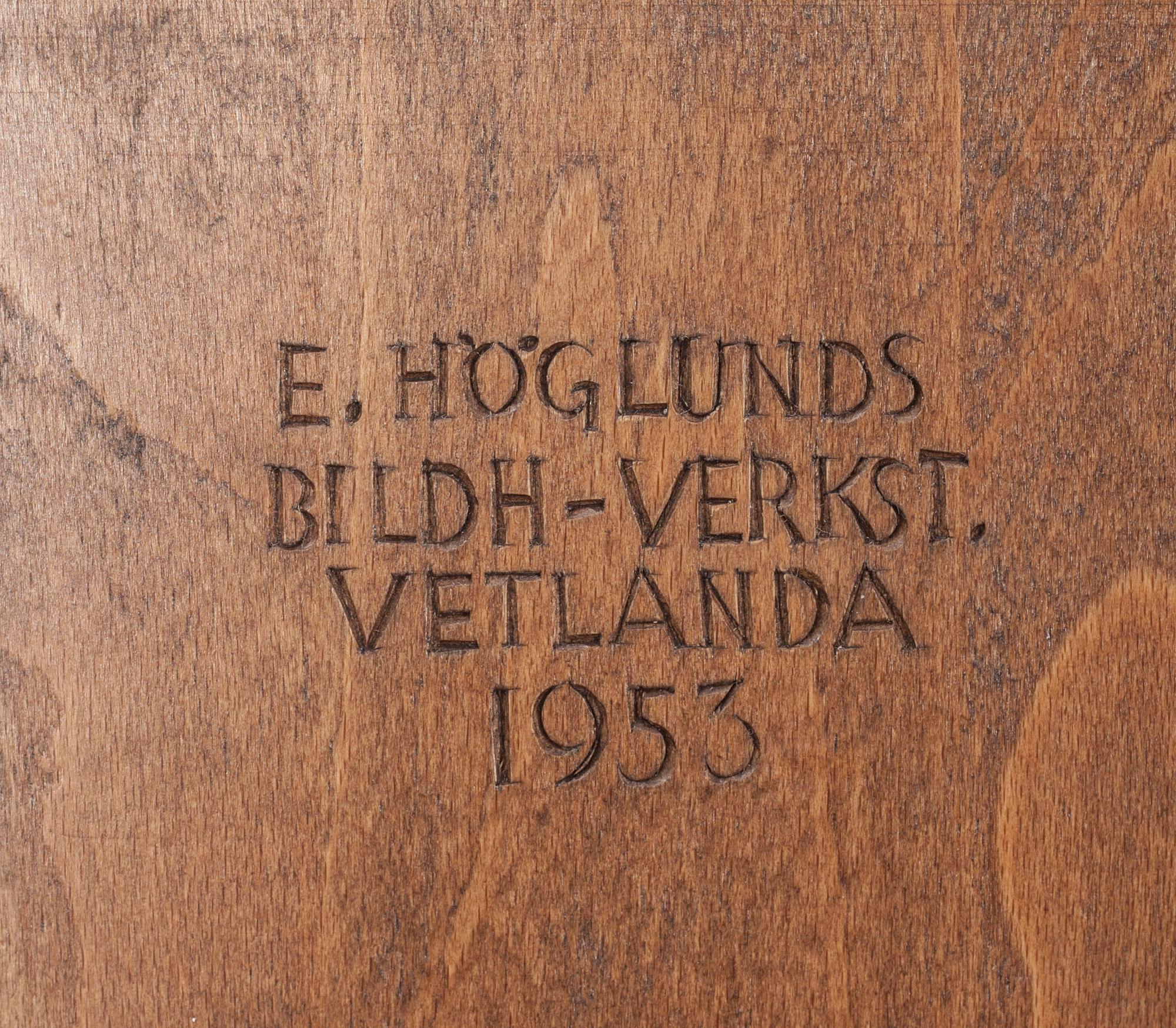 BARSKÅP, Eugen Höglunds bildhuggarverkstad, Vetlanda 1953.